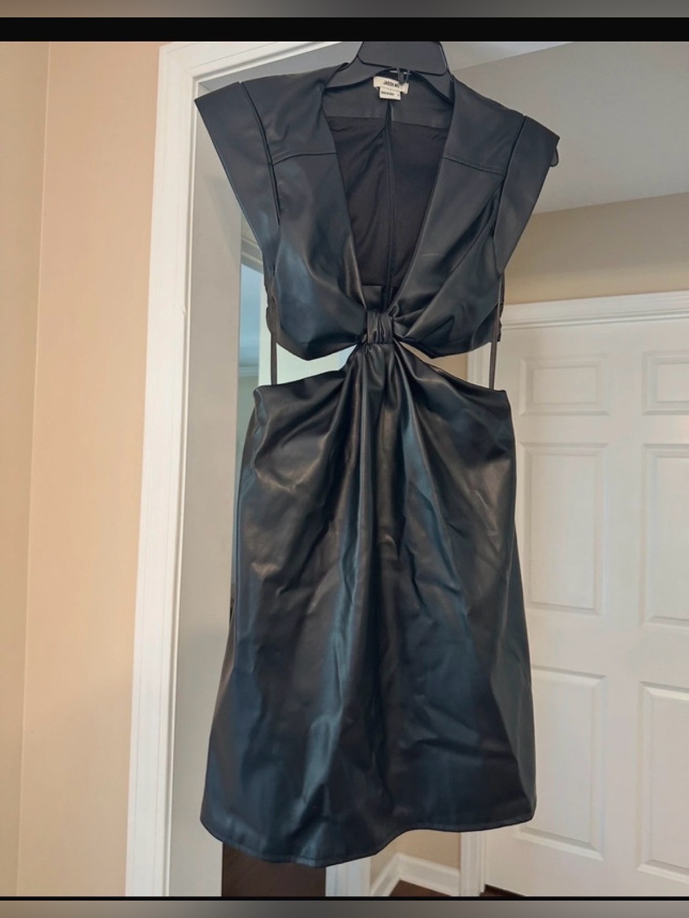 Jason Wu | Dresses | Jason Wu Black Faux Leather Cutout Mini Dress
